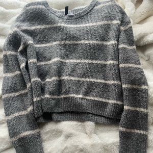 Grey/White Striped Sweater